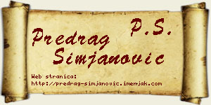 Predrag Simjanović vizit kartica